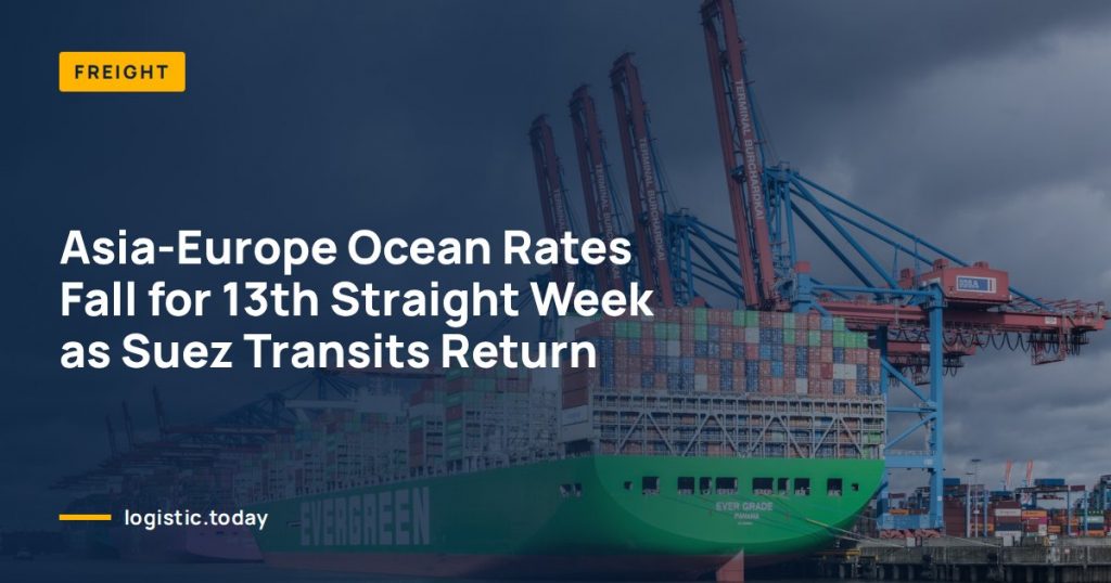 Asia-Europe Ocean Rates Fall for 13th Straight Week as Suez Transits Return