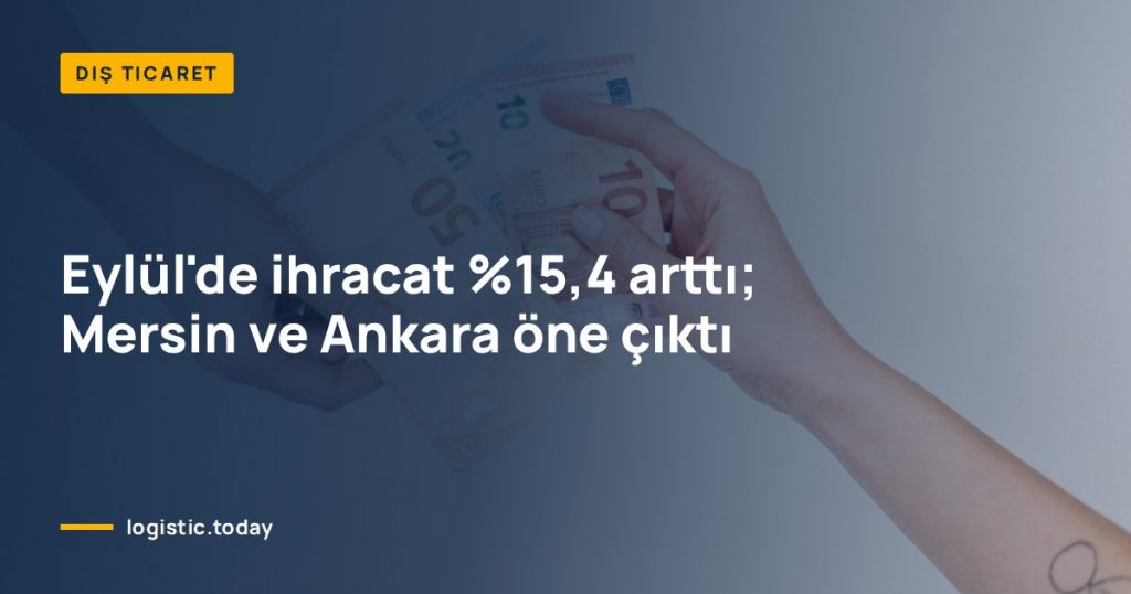 Eylül'de ihracat %15,4 arttı; Mersin ve Ankara öne çıktı
